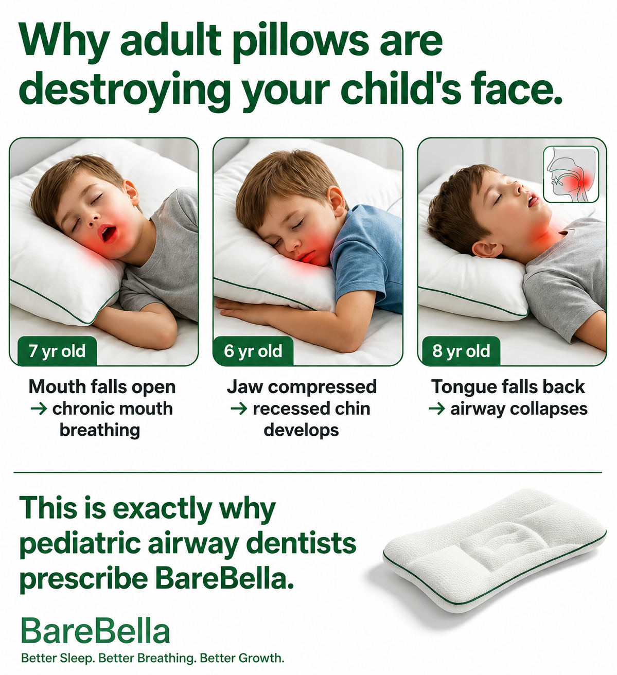 BareBella Posture Kids Pillow